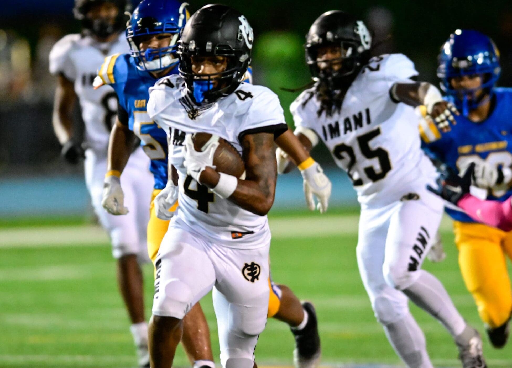Imani Christian Academy four-star defensive back David Davis. Oct. 4, 2024 // Ed Thompson. PSN.