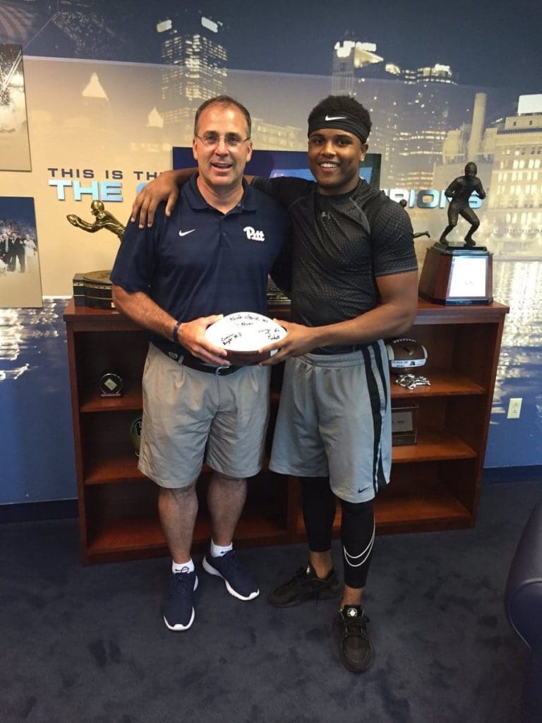 Cam Bright with Pat Narduzzi after committing - Photo courtesy of Cam Bright