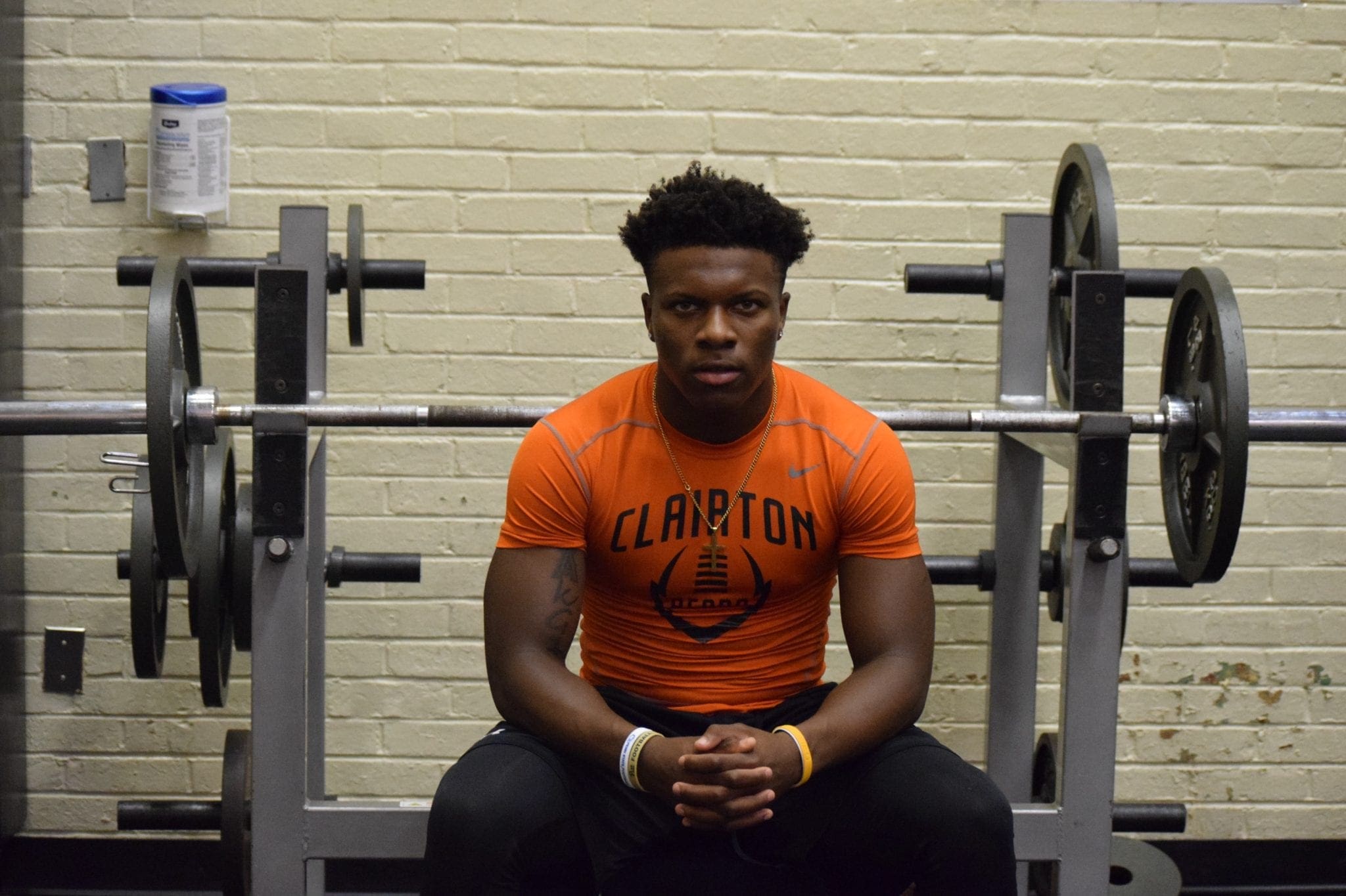 Lamont Wade works out at Clairton High School