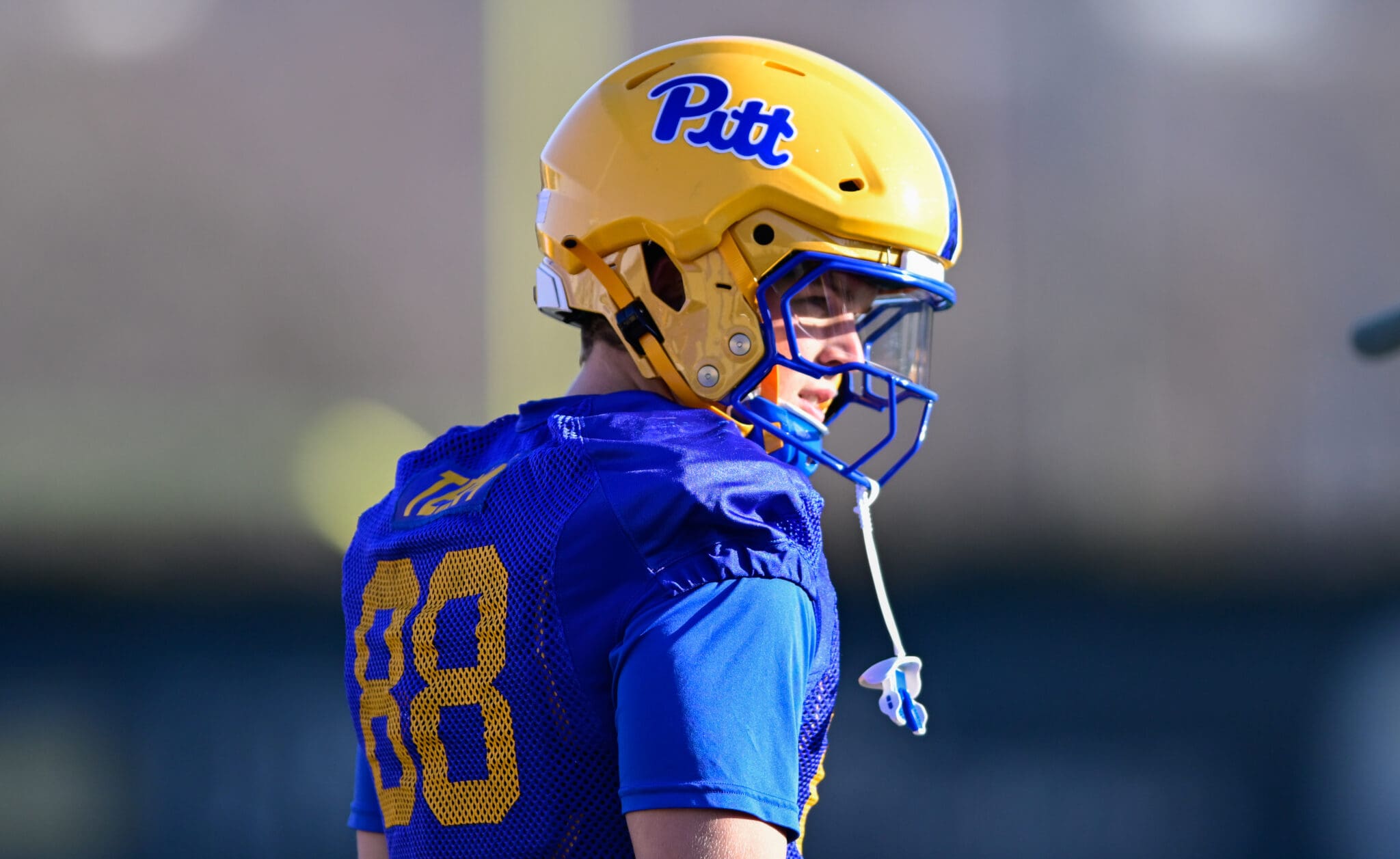 Pitt football tight end Jake Renda during spring camp. March 11, 2025 / Ed Thompson. PSN.