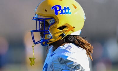 Pitt cornerback Tamon Lynum at spring practice. March 11, 2025 / Ed Thompson. PSN.