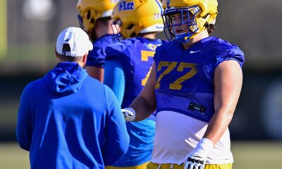 Pitt offensive lineman Jackson Brown. March 11, 2025 -- Ed Thompson / PSN