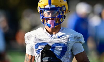 Pitt safety Kavir Bains-Marquez. March 11, 2025 -- Ed Thompson / PSN