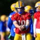Pitt quarterback Eli Holstein during spring practice on March 13, 2025 / Ed Thompson. PSN.