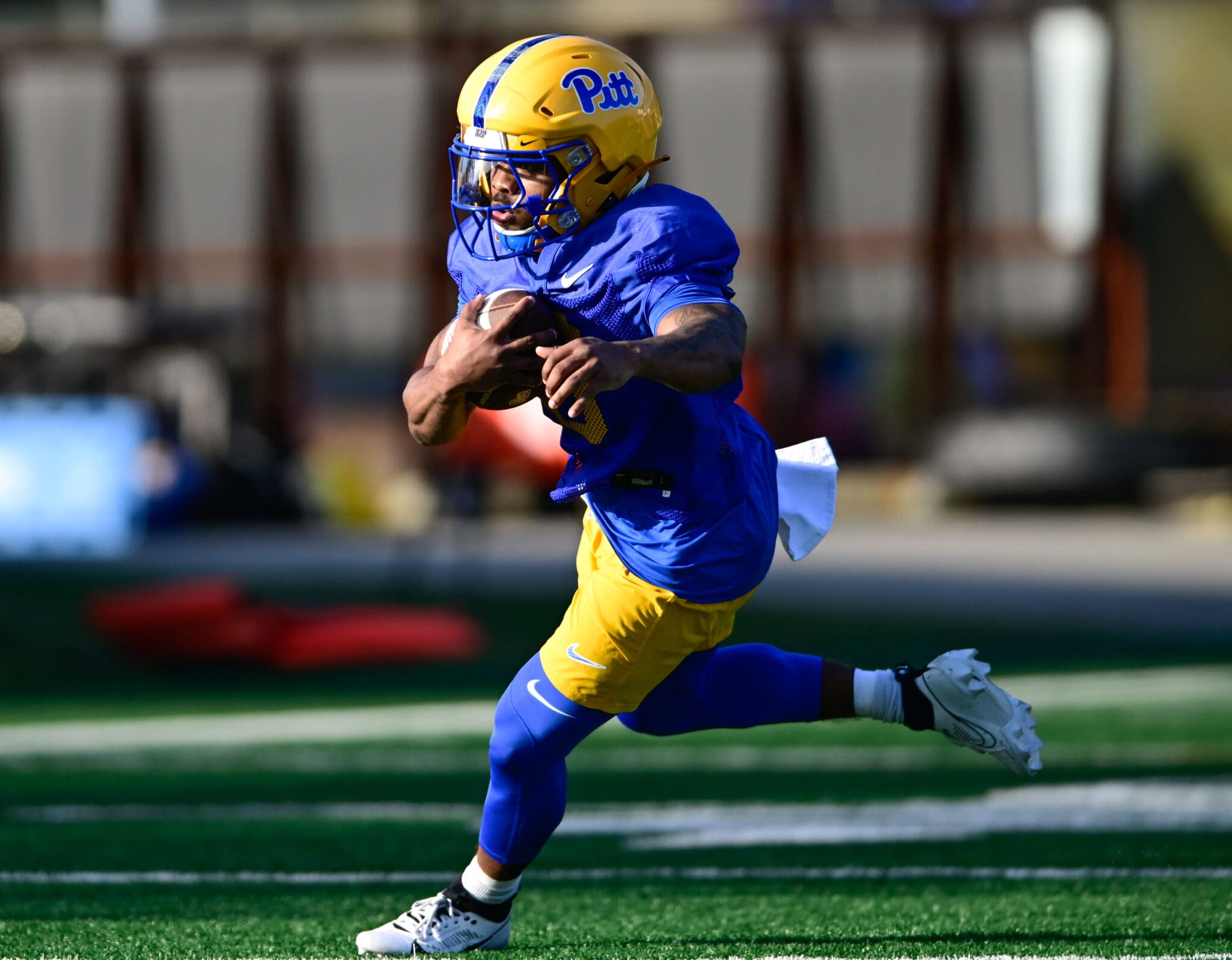 Pitt running back Desmond Reid during spring camp practice on March 13, 2025 / Ed Thompson. PSN.