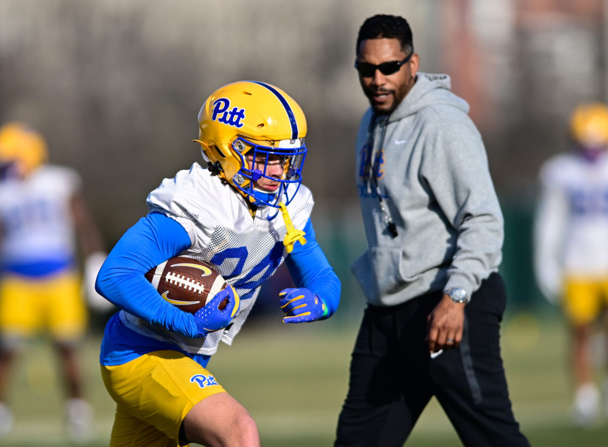 Pitt linebacker Cameron Lindsey during spring practice on March 13, 2025 / Ed Thompson. PSN.