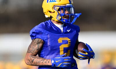 Pitt wide receiver Kenny Johnson during spring camp on March 13, 2025 / Ed Thompson. PSN.