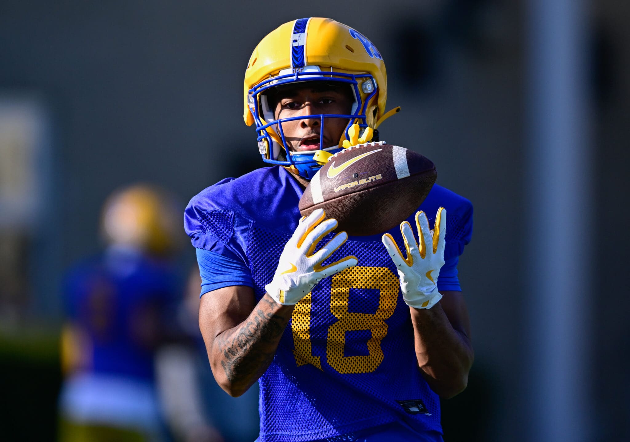 Pitt wide receiver Cameron Monteiro is set to enter the spring transfer portal. March 13, 2025 / Ed Thompson. PSN.