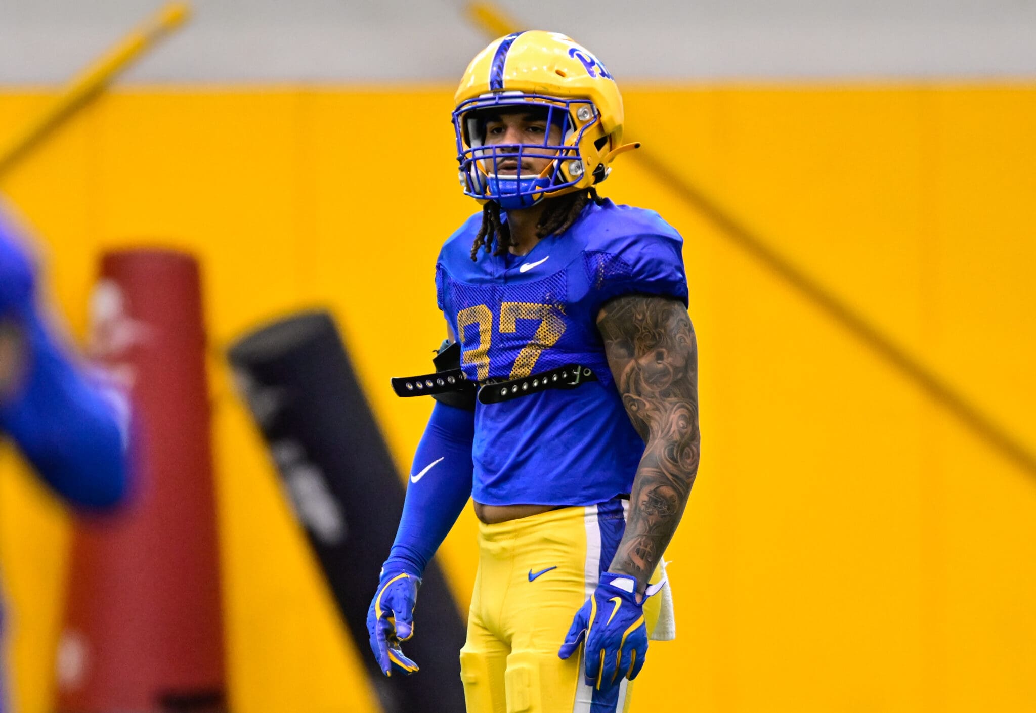 Pitt redshirt freshman linebacker Davin Brewton. March 24, 2025 -- Ed Thompson / PSN