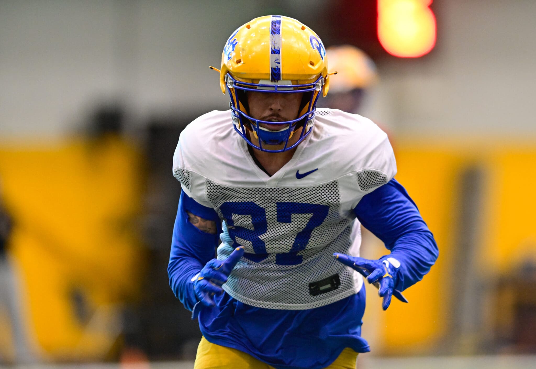 Pitt tight end Jake Overman during spring practice on March 27, 2025 / Ed Thompson. PSN.