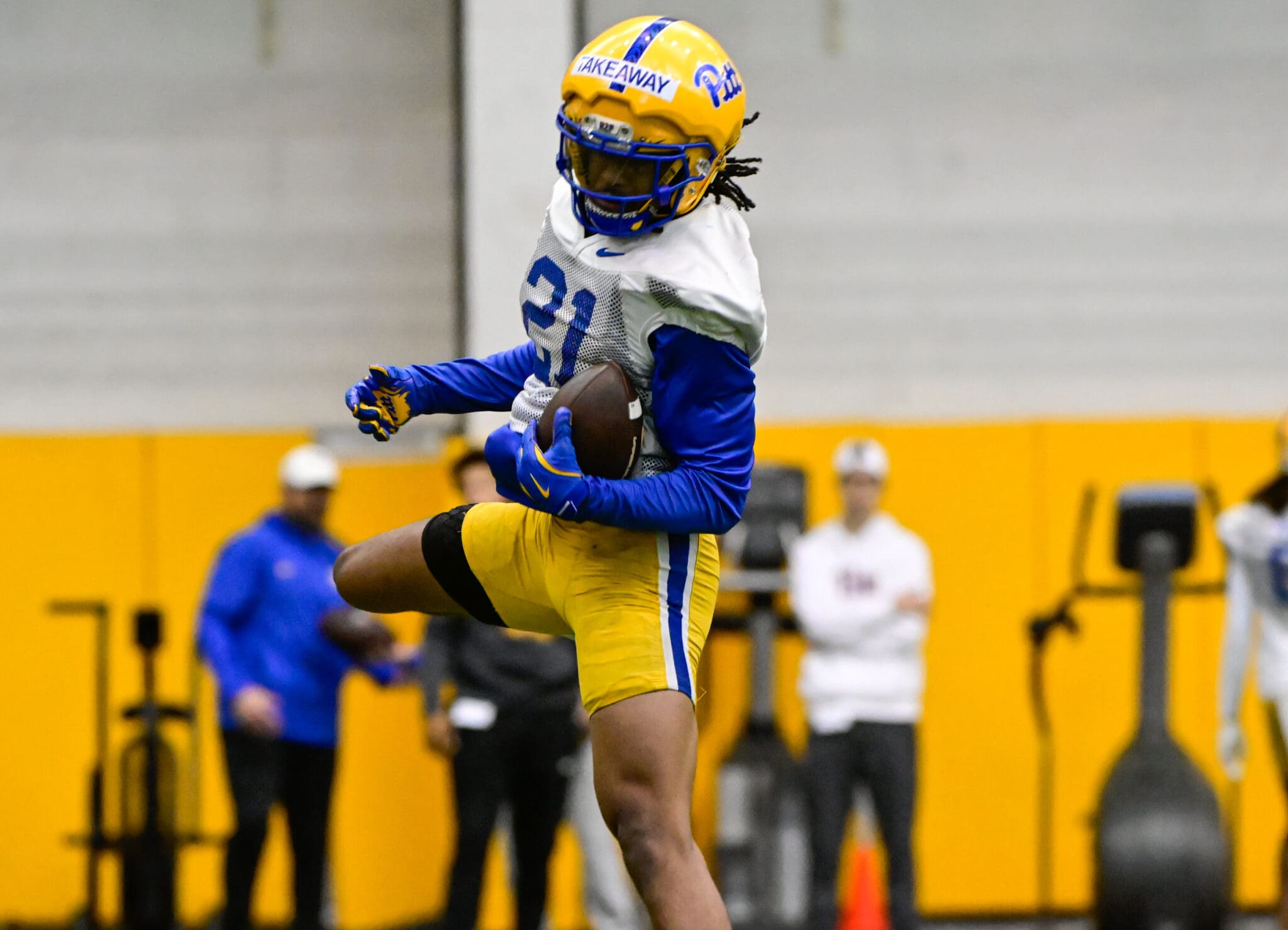 Pitt cornerback Shadarian Harrison during spring practice on April 10, 2025 / Ed Thompson. PSN.