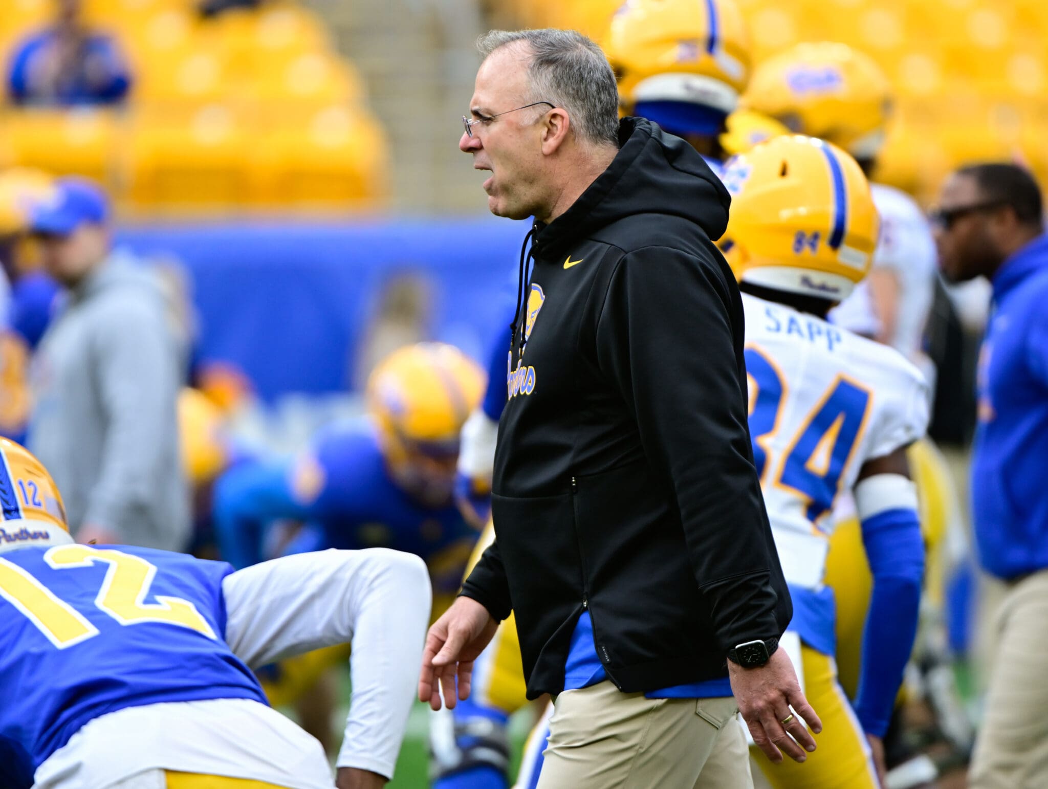 Pitt head coach Pat Narduzzi during the spring game. April 12, 2025 / Ed Thompson. PSN.
