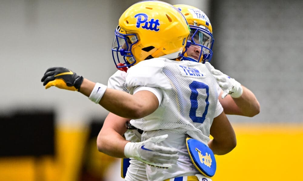 Pitt linebacker Braylan Lovelace during spring practice. April 3, 2025 / Ed Thompson. PSN.