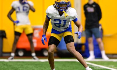 Pitt cornerback Shadarian Harrison during spring camp. April 3, 2025 -- Ed Thompson / PSN