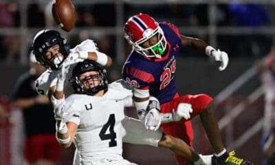 Javien Robinson breaks up a pass against Upper St. Clair.