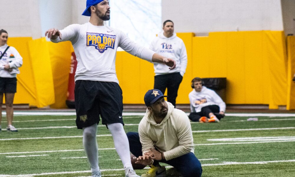 Pitt kicker Ben Sauls during pro day. March 26, 2025 / Nathan Breisinger. PSN