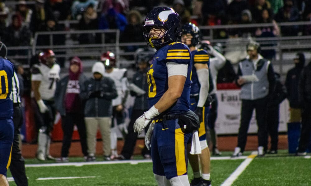 Central Catholic linebacker Colsen Gatten in the PIAA Class 6A PIAA Championship. Dec. 7, 2024 -- Nathan Breisinger / PSN.