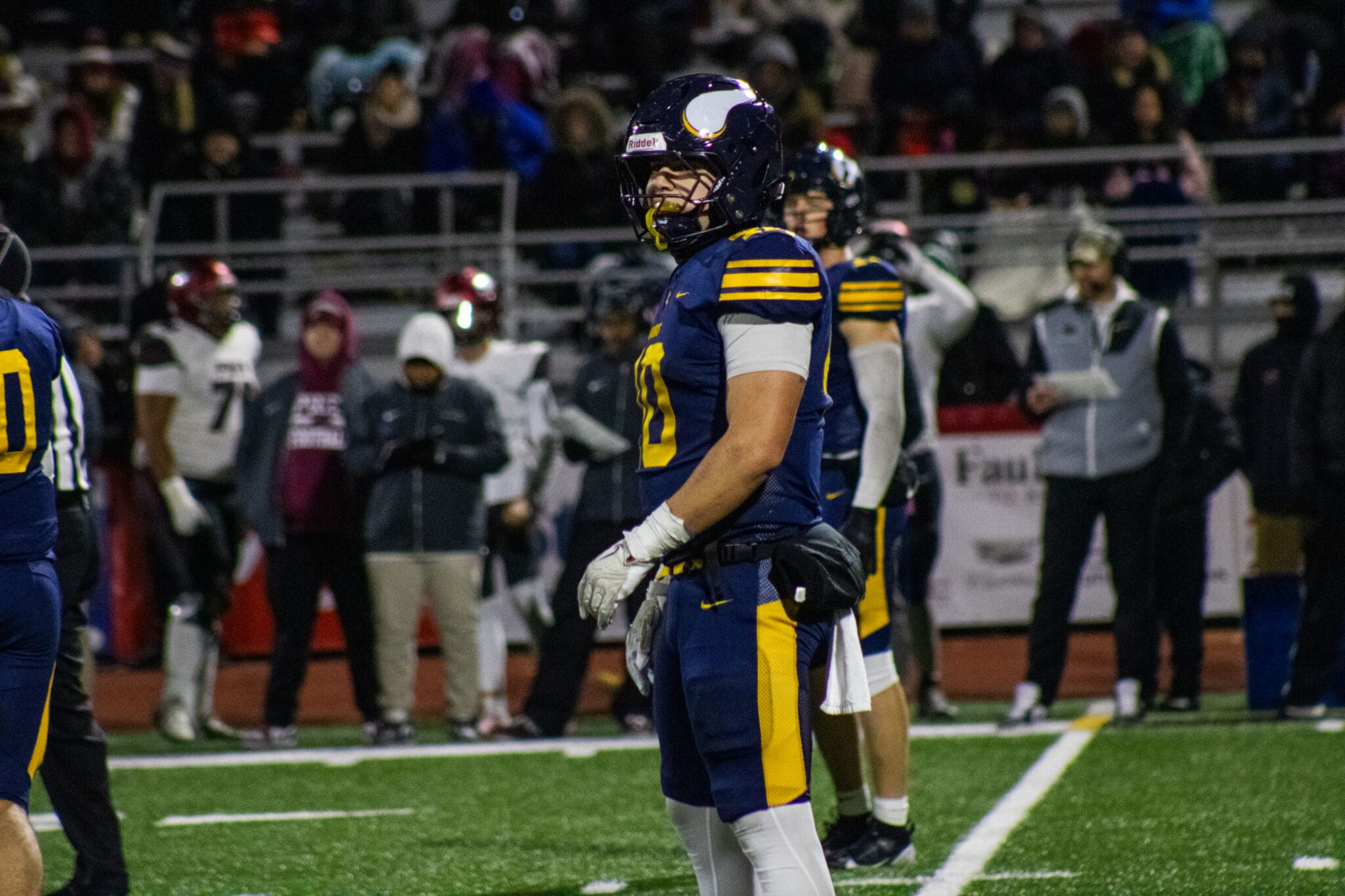 Central Catholic linebacker Colsen Gatten in the PIAA Class 6A PIAA Championship. Dec. 7, 2024 -- Nathan Breisinger / PSN.