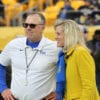 Pitt Director of Athletics Heather Lyke and football coach Pat Narduzzi, NCAA