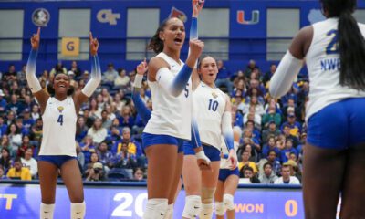 Pitt volleyball. Olivia Babock and Rachel Fairbanks Win ACC Freshman and Setter of the Year honors