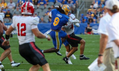 Pitt linebacker Kyle Louis.