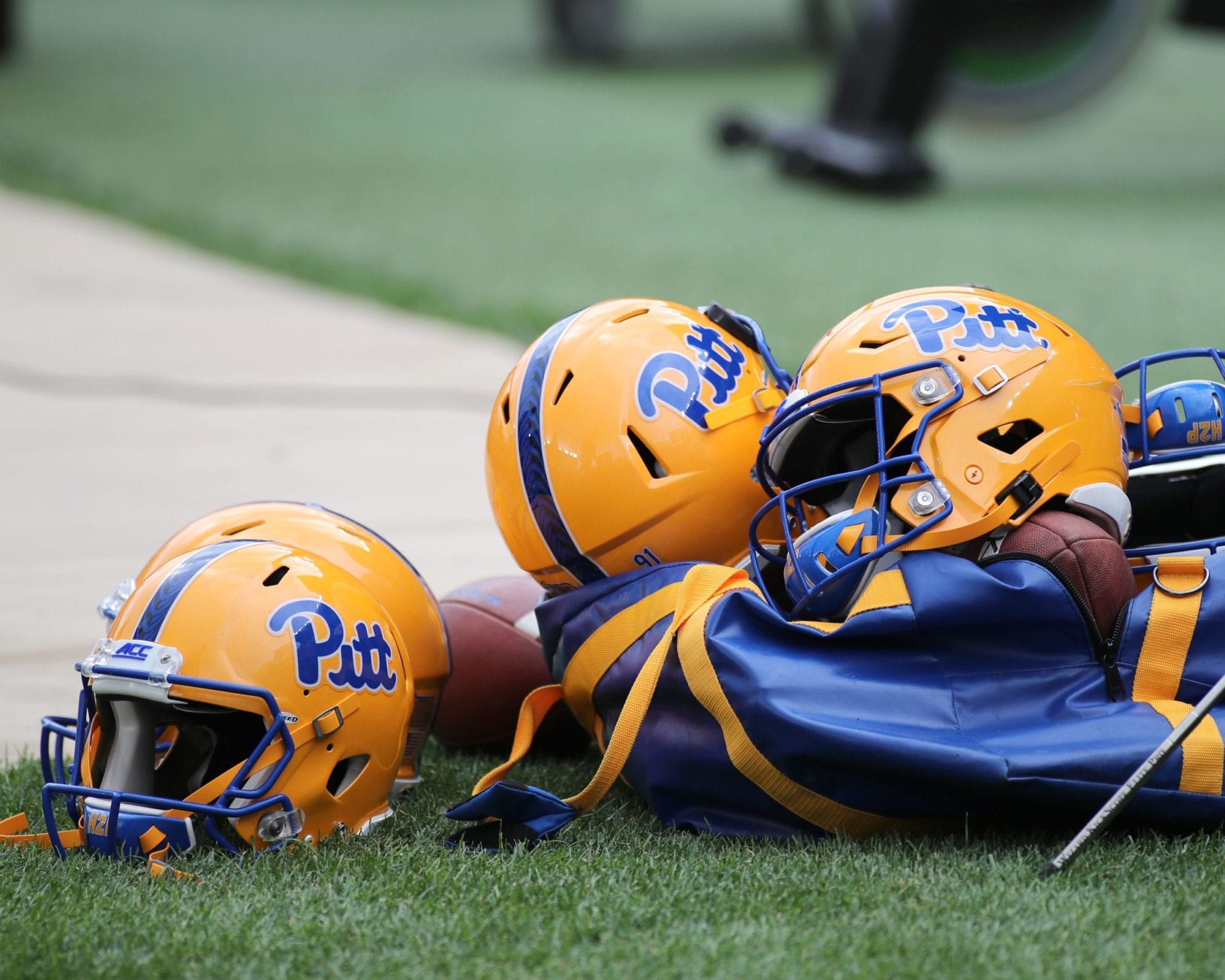 Pitt football helmets. Ryan Jacoby