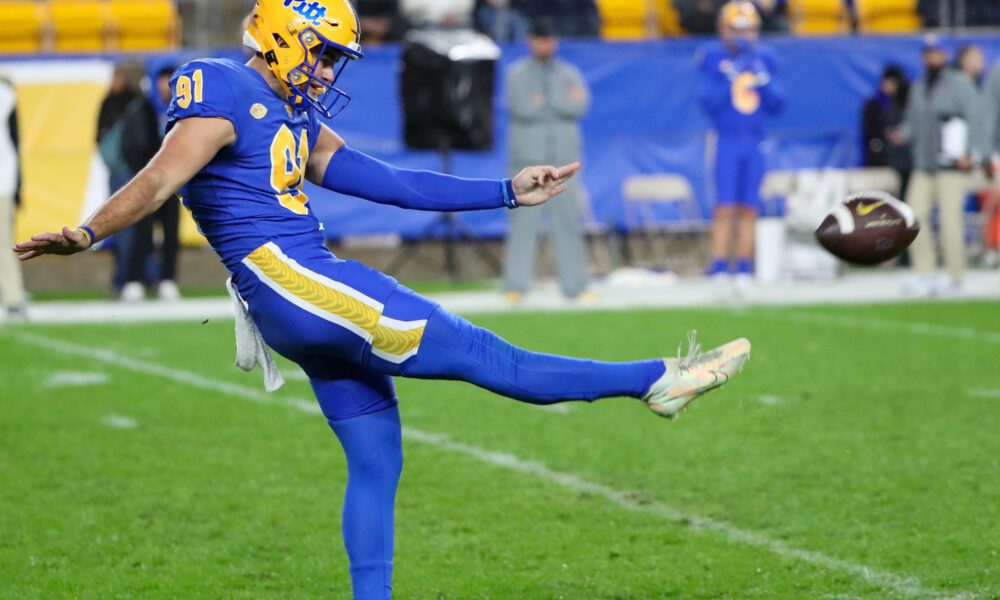 Pitt punter Caleb Junko.