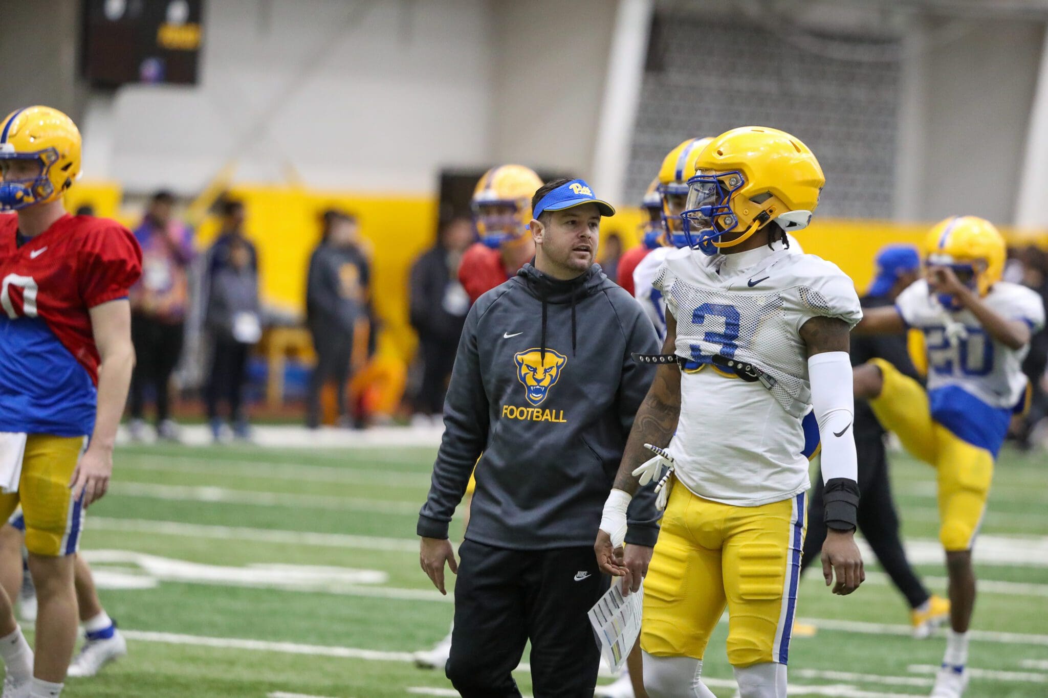 Pitt offensive coordinator Kade Bell.
