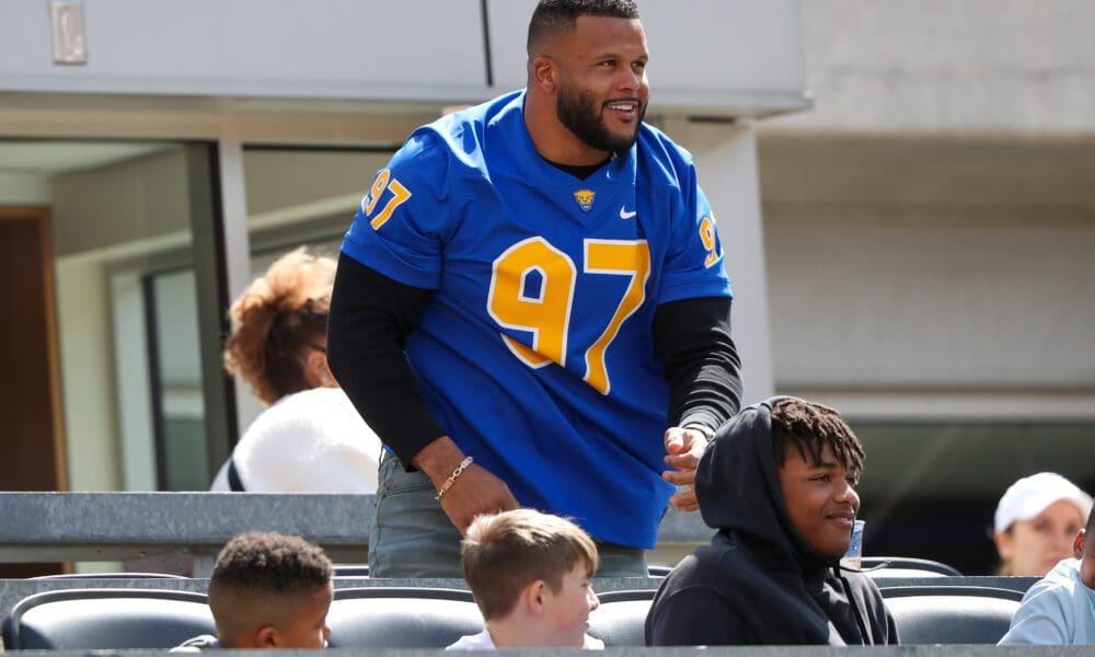 Aaron Donald headlines the 2025 Pitt Athletics Hall of Fame Class. April 13, 2024 -- David Hague / PSN