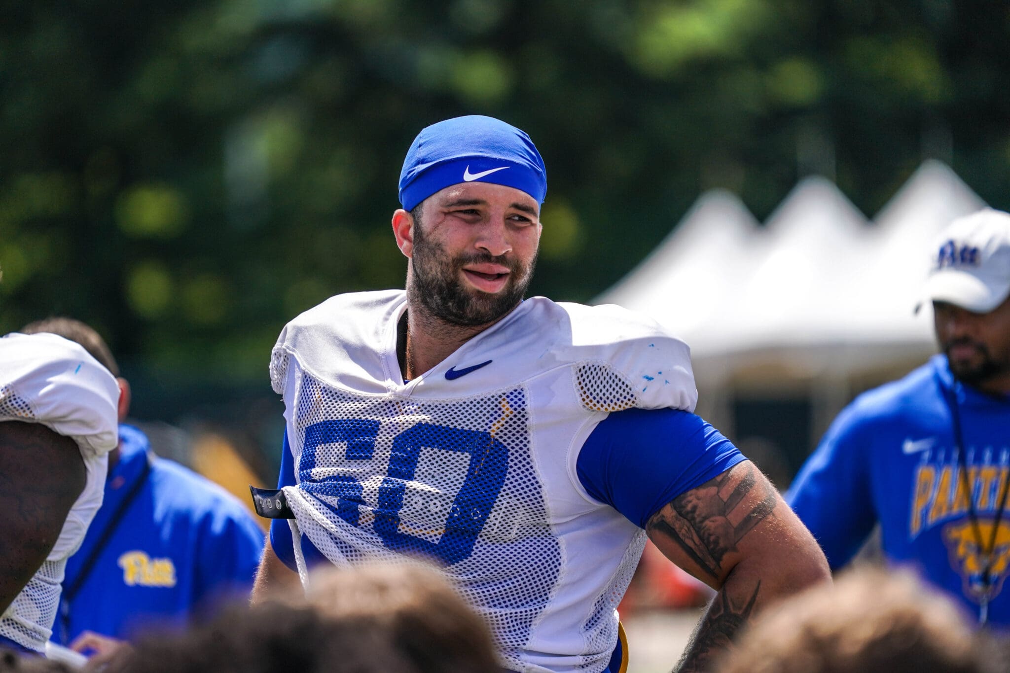Anthony Johnson at practice during the 2024 season. Photo courtesy of Pitt Athletics.