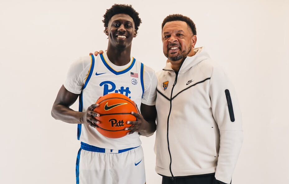 Pitt wing Barry Dunning Jr. with head coach Jeff Capel.