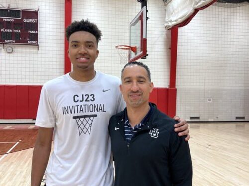 Royce Parham with Shaka Smart (Marquette head coach) during Parham's recruitment while in high school.