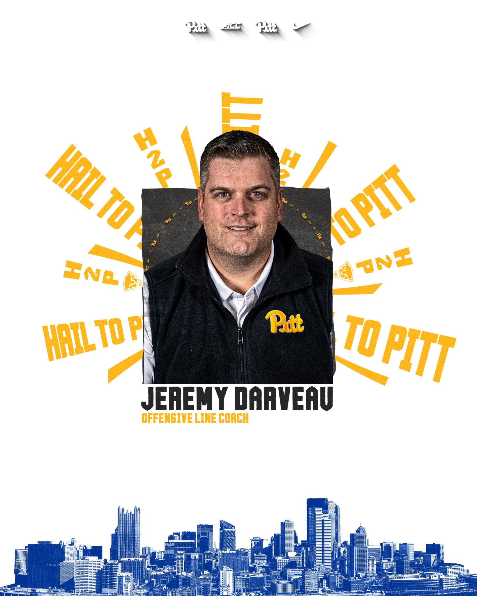 Pitt defensive line coach Jeremy Darveau.