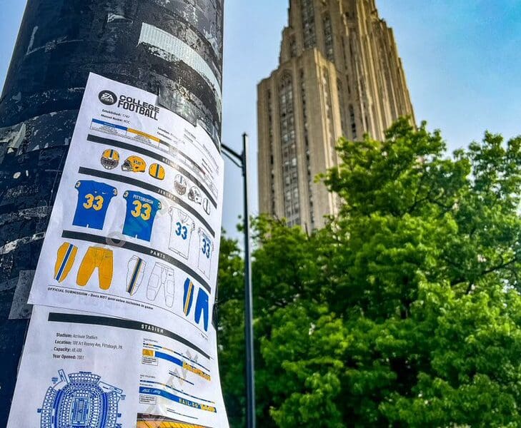 Pitt promoting EA Sports College Football 2025.