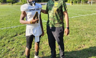 Archie Collins IV with his father, Pitt secondary coach Archie Collins III