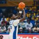 Pitt forward Zack Austin shoots three against Sam Houston at the Petersen Events Center on Dec. 21, 2024 -- Pitt Athletics