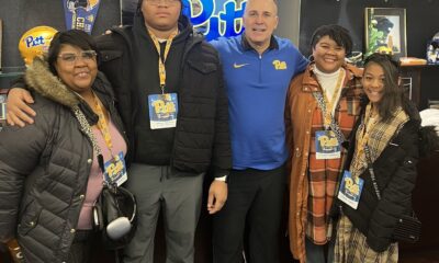 Pitt offensive line target Adrian Hamilton. Photo courtesy of Hamilton's X account.