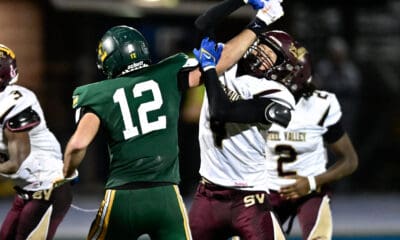 Seton LaSalle edge rusher Aaron Loritts (12) vs. Steel Valley. Nov. 15, 2024 -- Ed Thompson / PSN