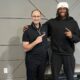 Pitt football defensive coordinator Randy Bates with Xavier Harmon. Photo courtesy of Harmon's X account.