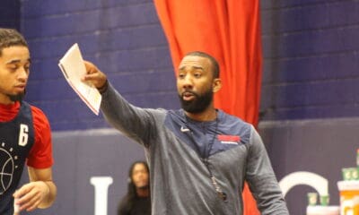 Duquesne men's basketball head coach Dru Joyce III in a practice.