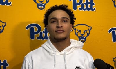 Pitt safety Donovan McMillon speaks at pro day.