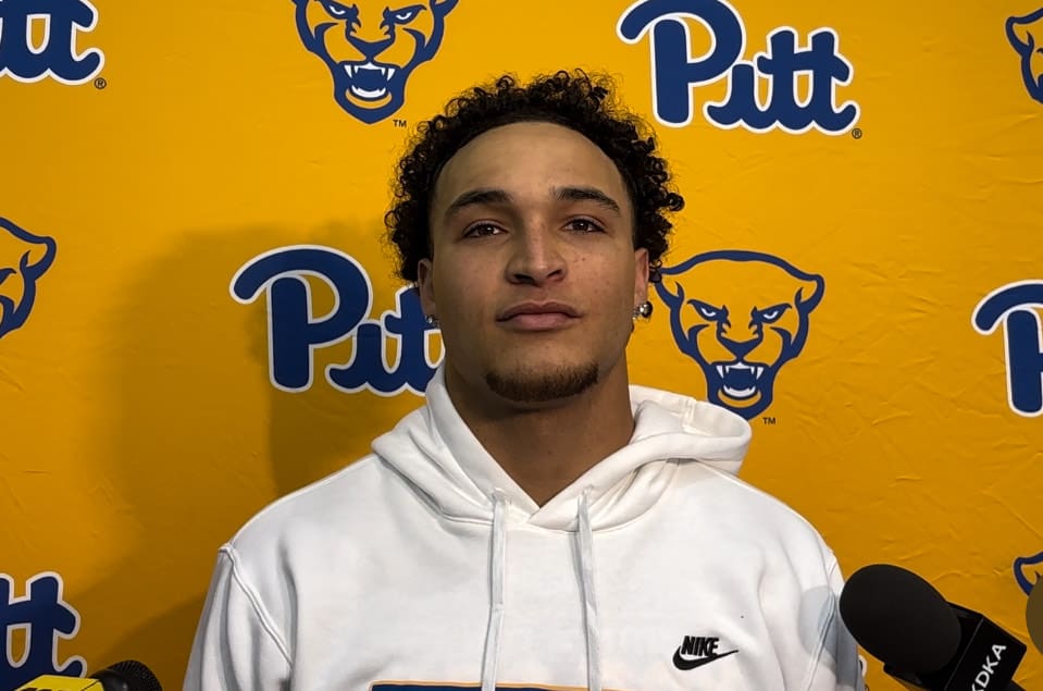 Pitt safety Donovan McMillon speaks at pro day.