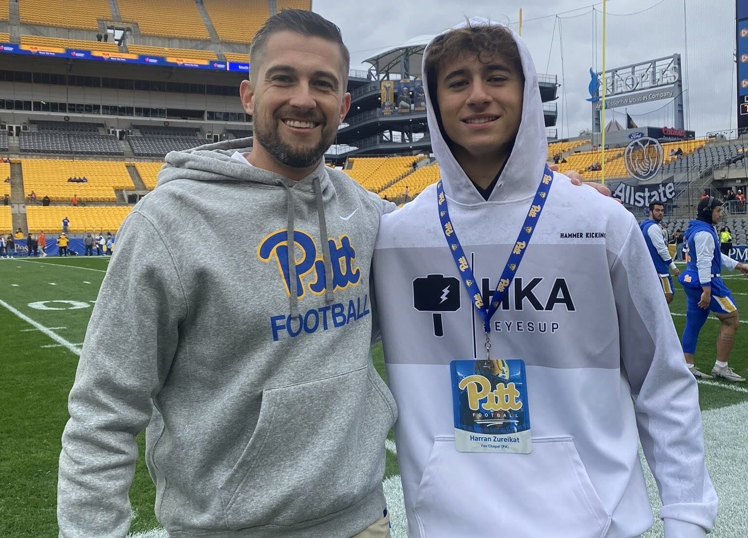 Pitt to receiver official visit from Fox Chapel kicker Harran Zureikat. Photo courtesy of Zureikat's X account.