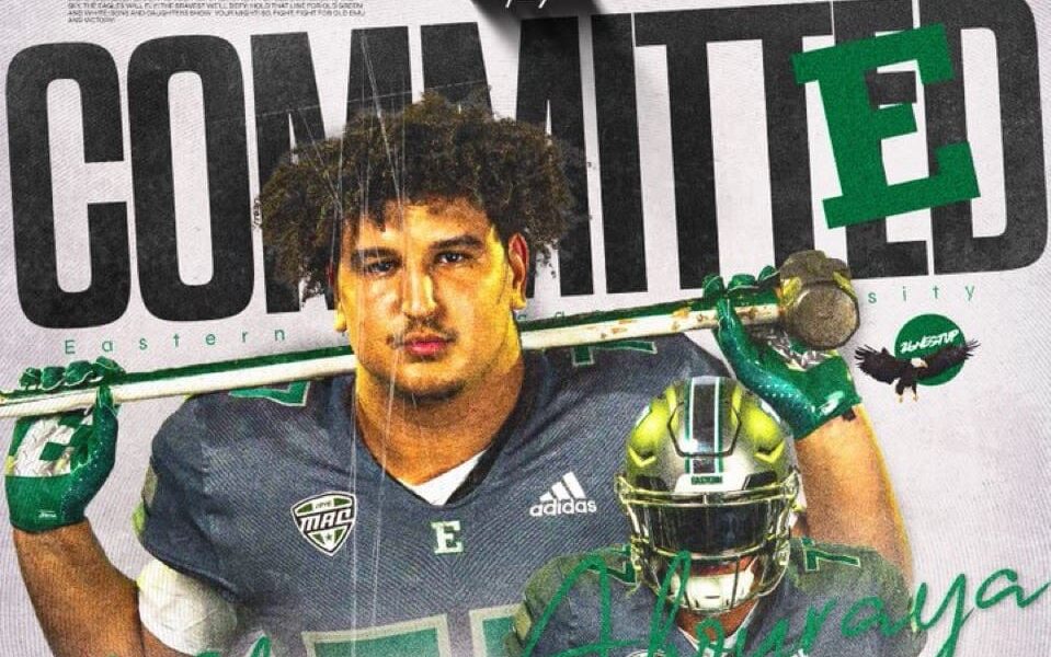 Former Pitt offensive lineman Adham Abouraya lands at Eastern Michigan. Photo courtesy of Abouraya's X account.