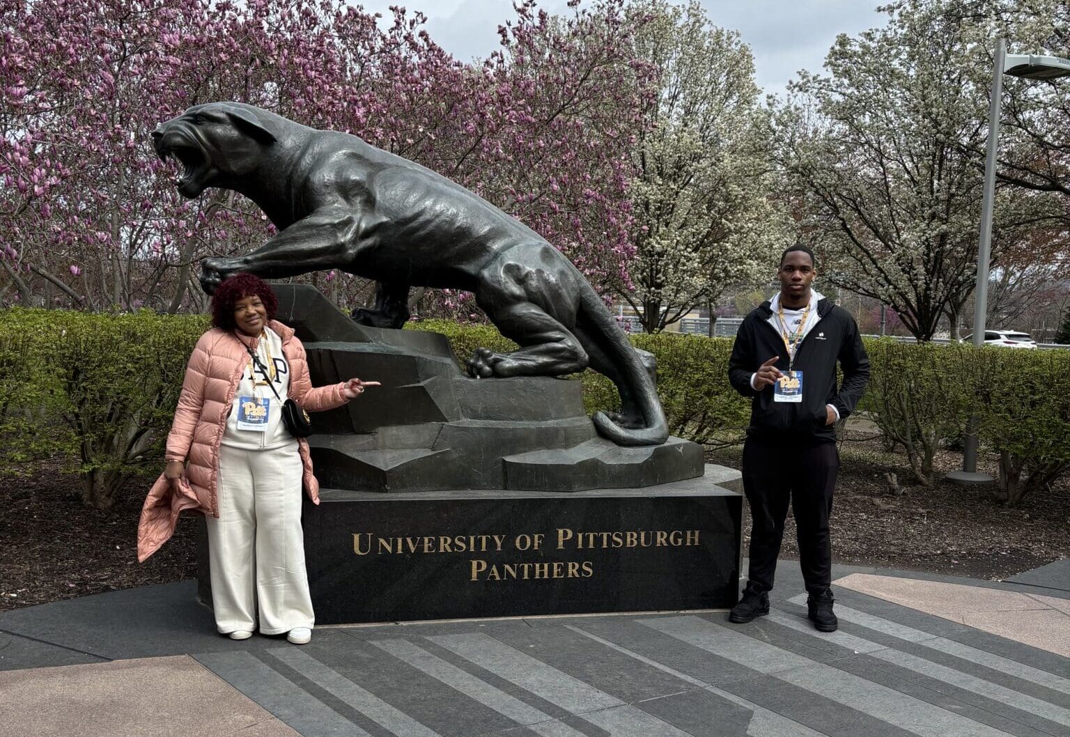 Three-star 2026 edge rusher Kamren Johnson on his Pitt visit. Photo courtesy of Kamren Johnson.