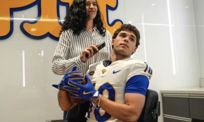 Pitt football lands a late commitment in the 2025 class from John Wetzel of nearby Greater Latrobe High School. Photo courtesy of Wetzel's X account.