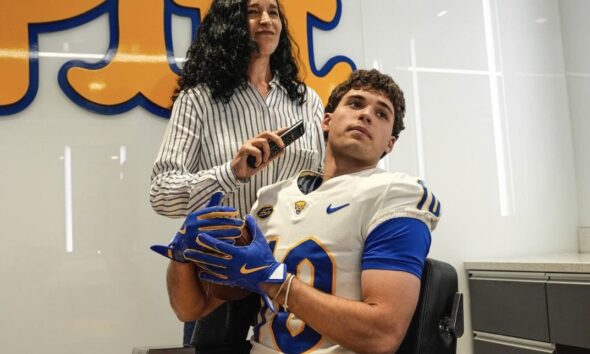 Pitt football lands a late commitment in the 2025 class from John Wetzel of nearby Greater Latrobe High School. Photo courtesy of Wetzel's X account.