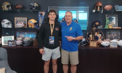 The latest 2025 Pitt commit John Wetzel with Pat Narduzzi. Photo courtesy of Wetzel's X account.