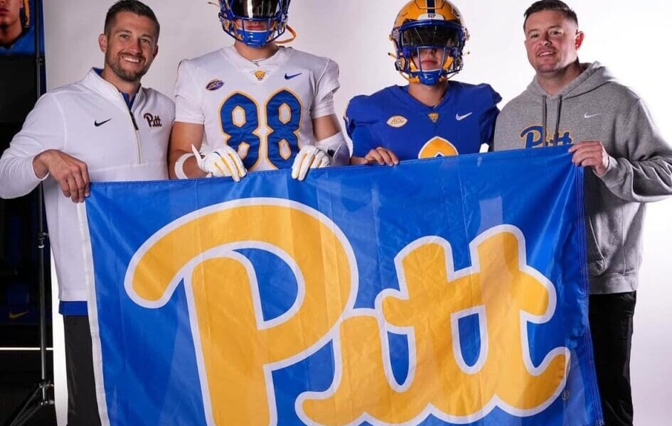Pitt tight end commit Wyatt Villarreal and quarterback commit Angelo Renda on their official visits.
