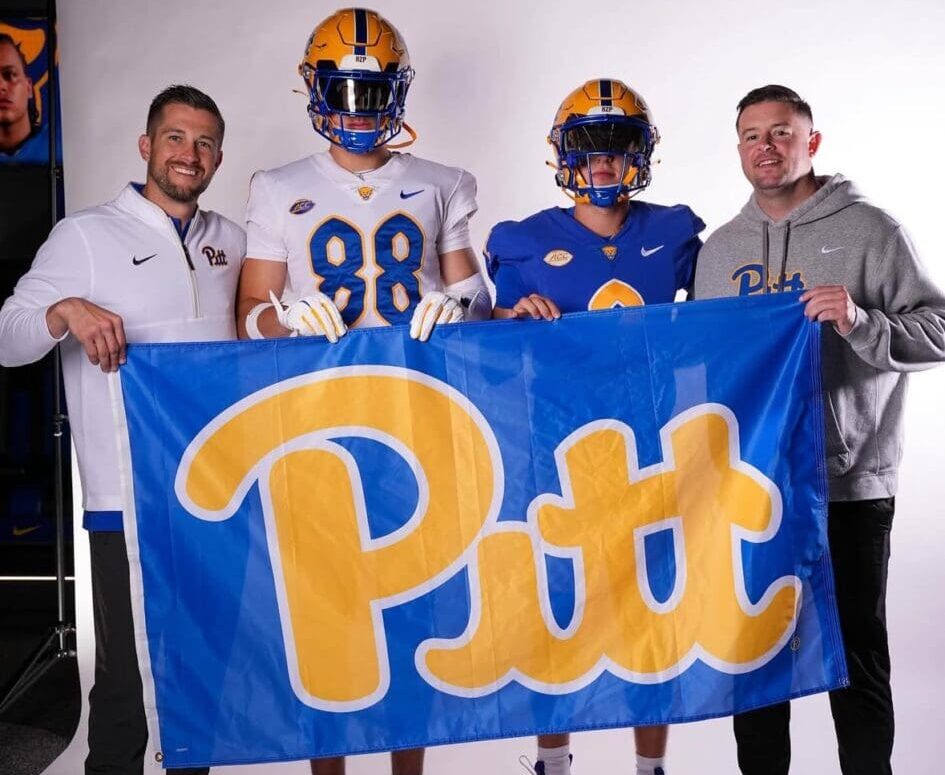 Pitt tight end commit Wyatt Villarreal and quarterback commit Angelo Renda on their official visits.